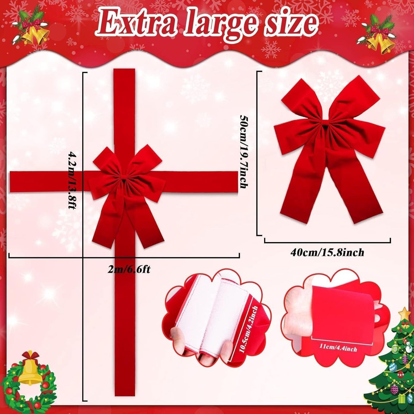 Door Hanging Chritmas Bow Ribbon