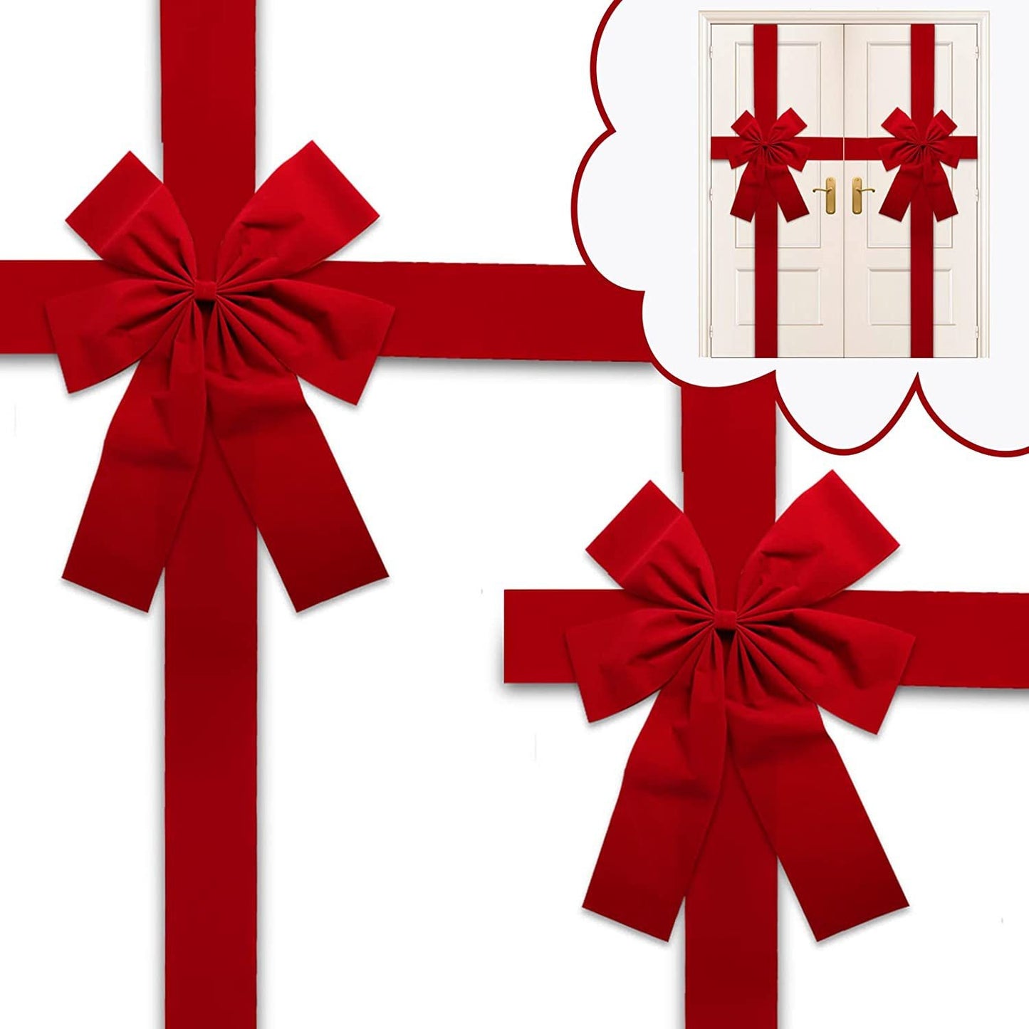 Door Hanging Chritmas Bow Ribbon
