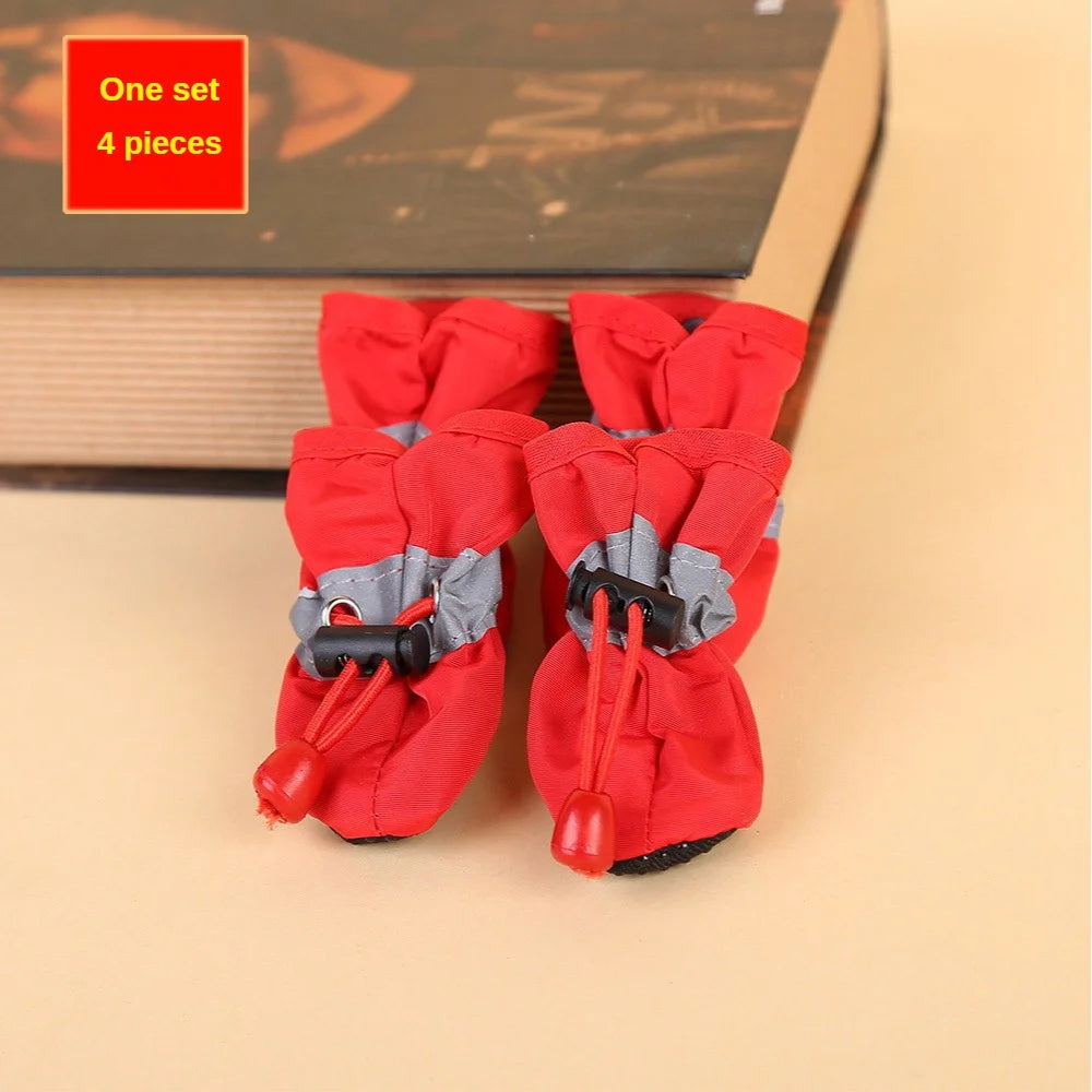 Water-Resistant Dog Shoes for Small Dogs (4pcs) – Outdoor Rain Boots