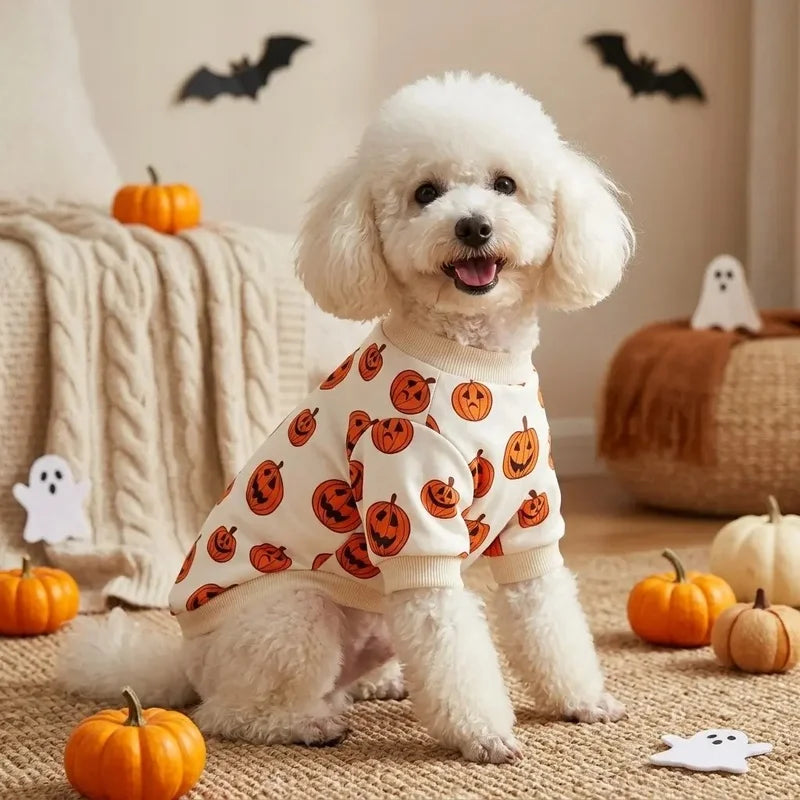 Dog Sweatshirt with Pumpkins