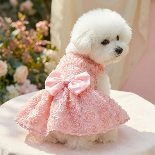 Pink Floral Dress with Bow