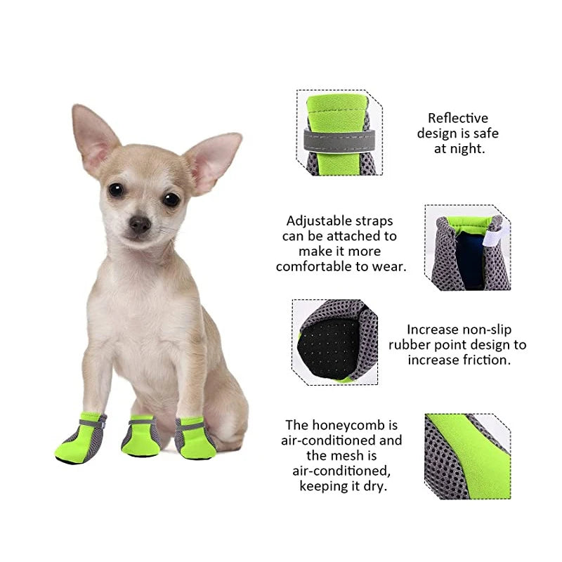 Waterproof Reflective Boots with Breathable Mesh - 4-Pack