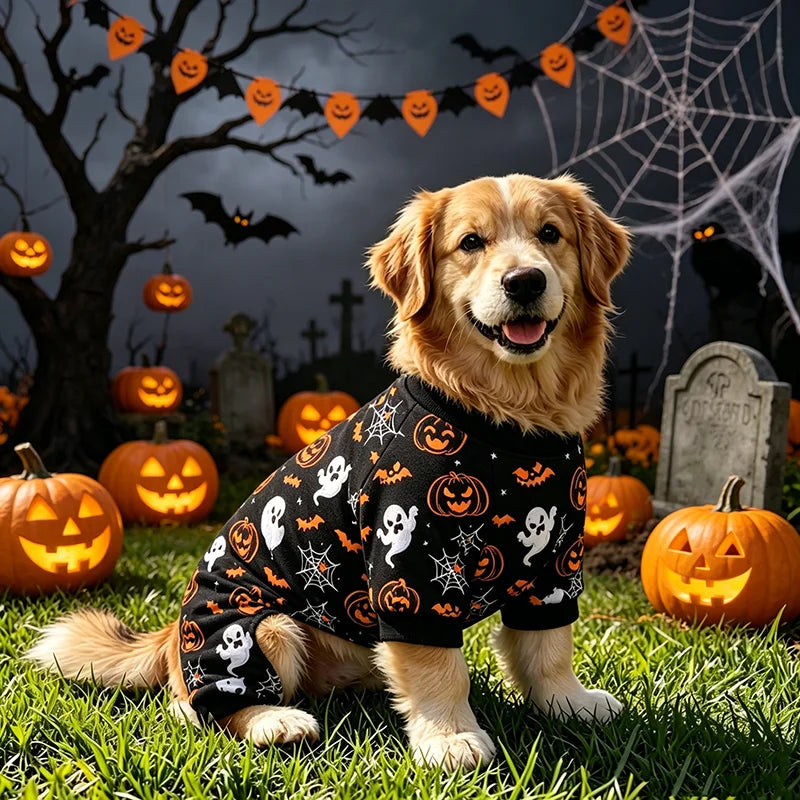 Pijama para mascota con estampado de Halloween
