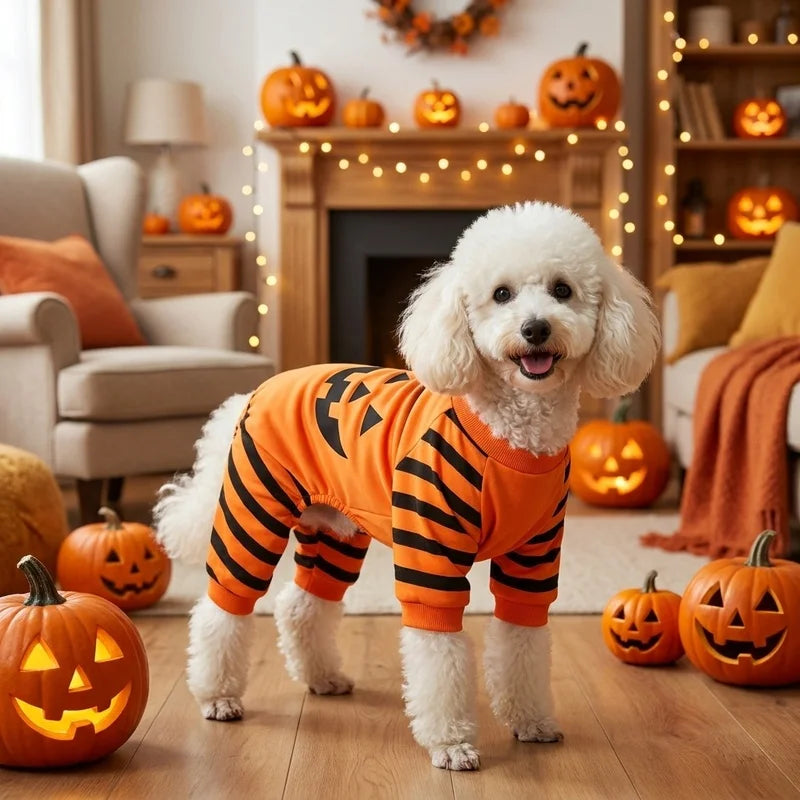 Pumpkin Face Halloween Jumpsuit Costume