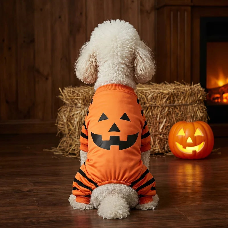 Pumpkin Face Halloween Jumpsuit Costume