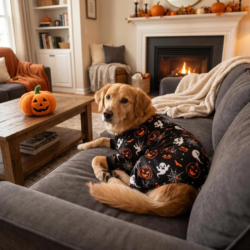 Pijama para mascota con estampado de Halloween