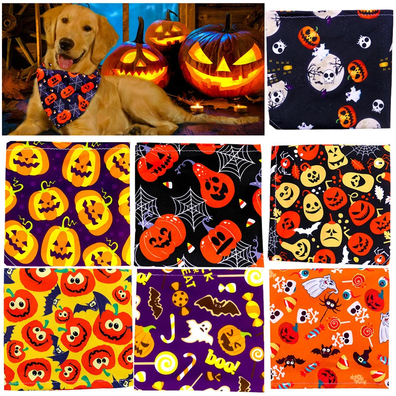 Pumpkin & Skull Halloween Printed Bandana