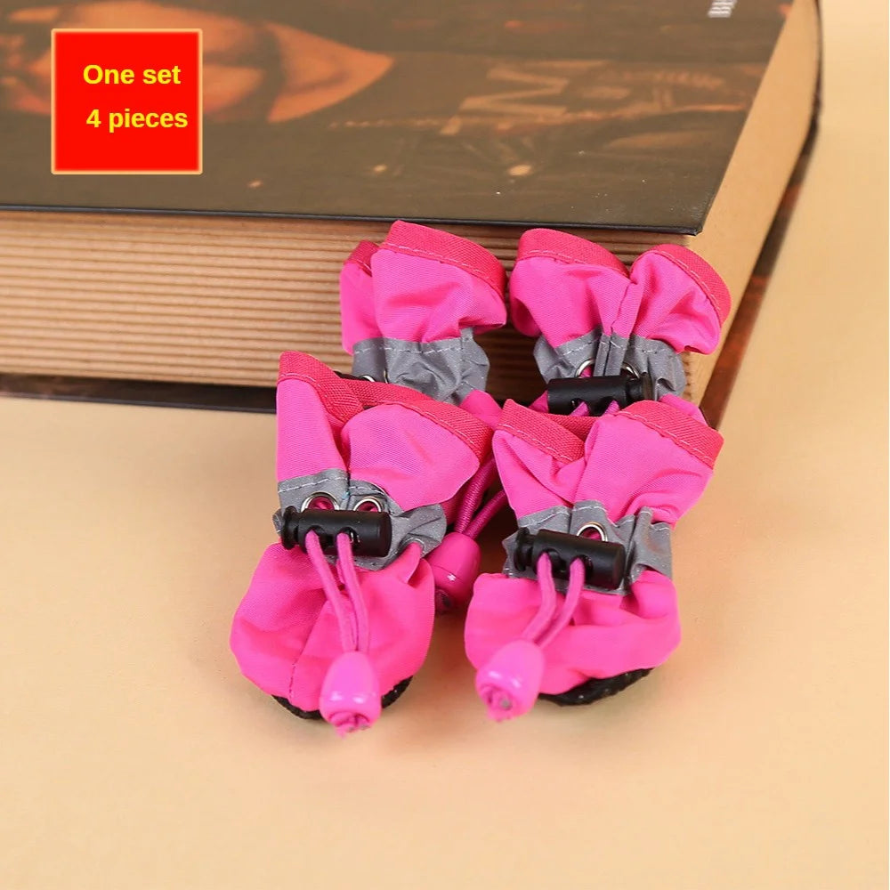 Water-Resistant Dog Shoes for Small Dogs (4pcs) – Outdoor Rain Boots