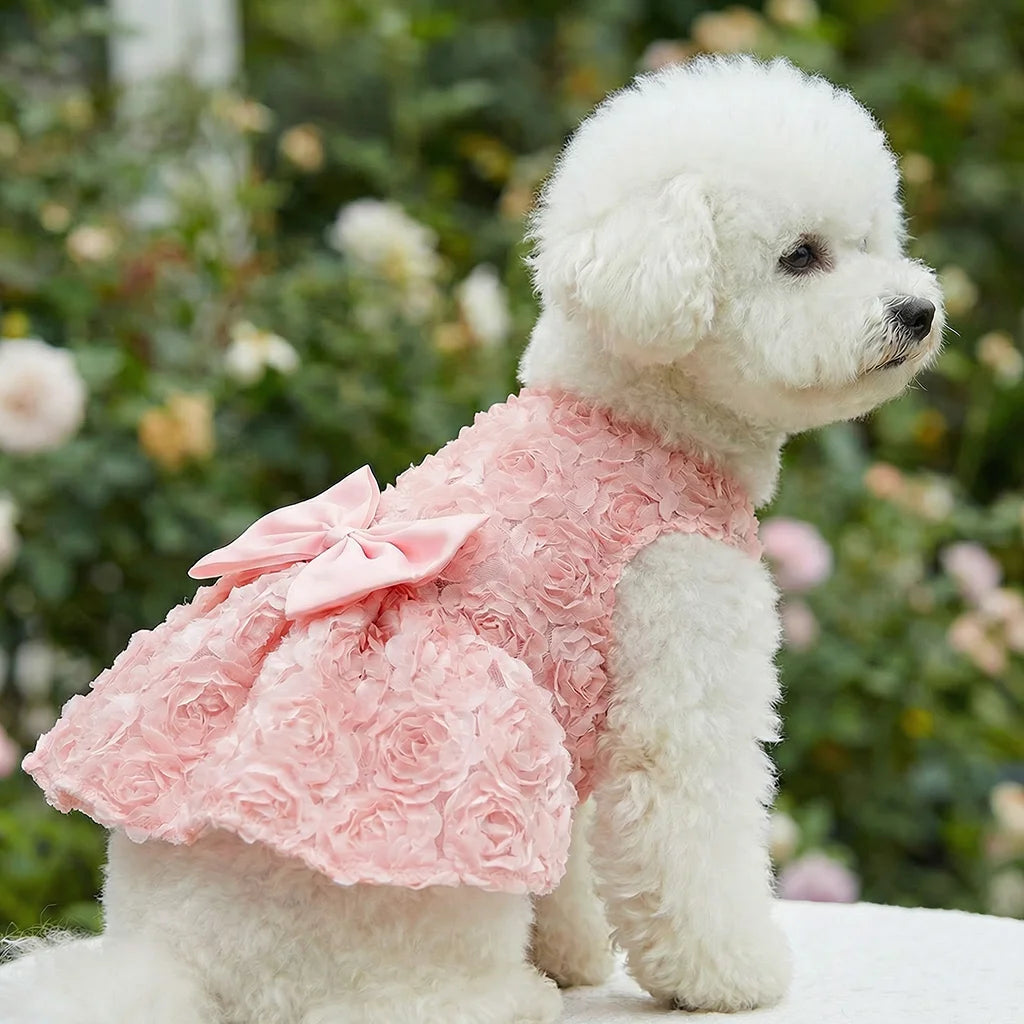 Pink Floral Dress with Bow
