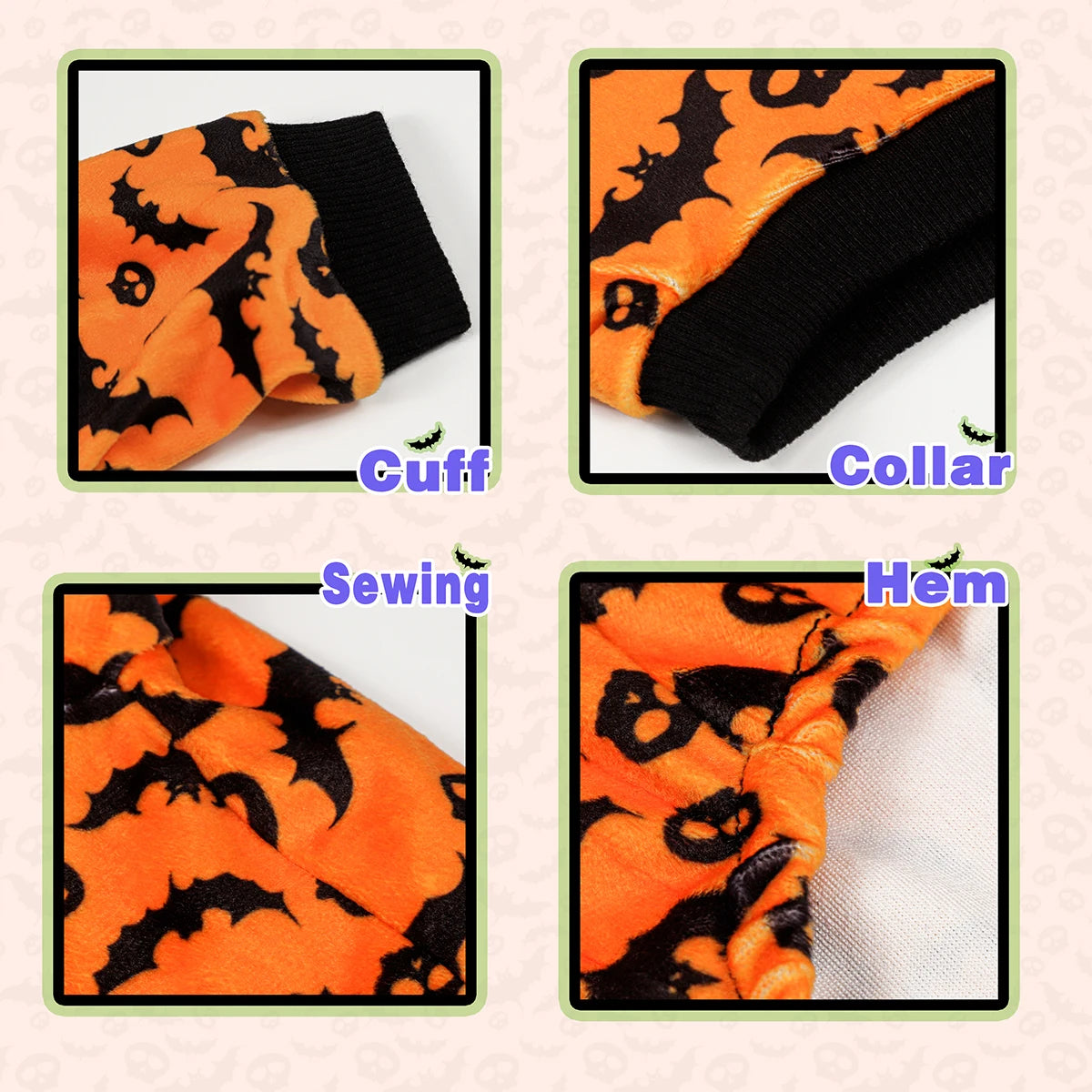 Bat & Skull Dog Pajamas Halloween Costume