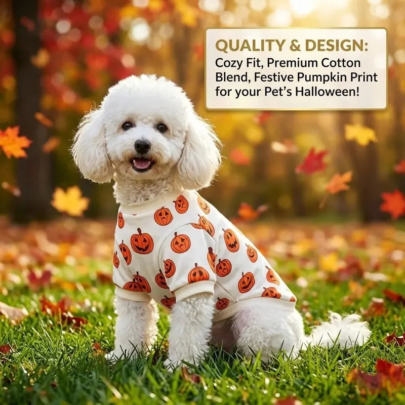 Dog Sweatshirt with Pumpkins