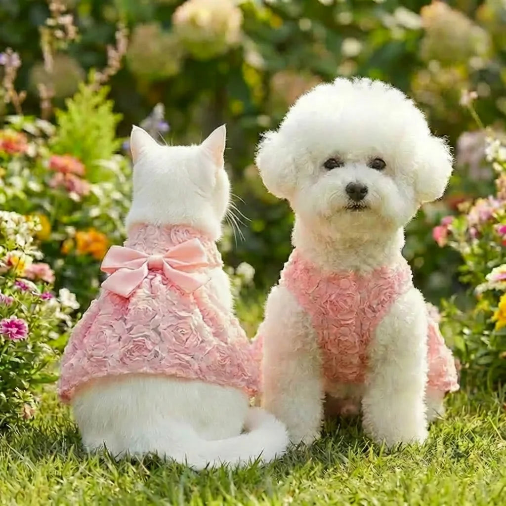 Pink Floral Dress with Bow