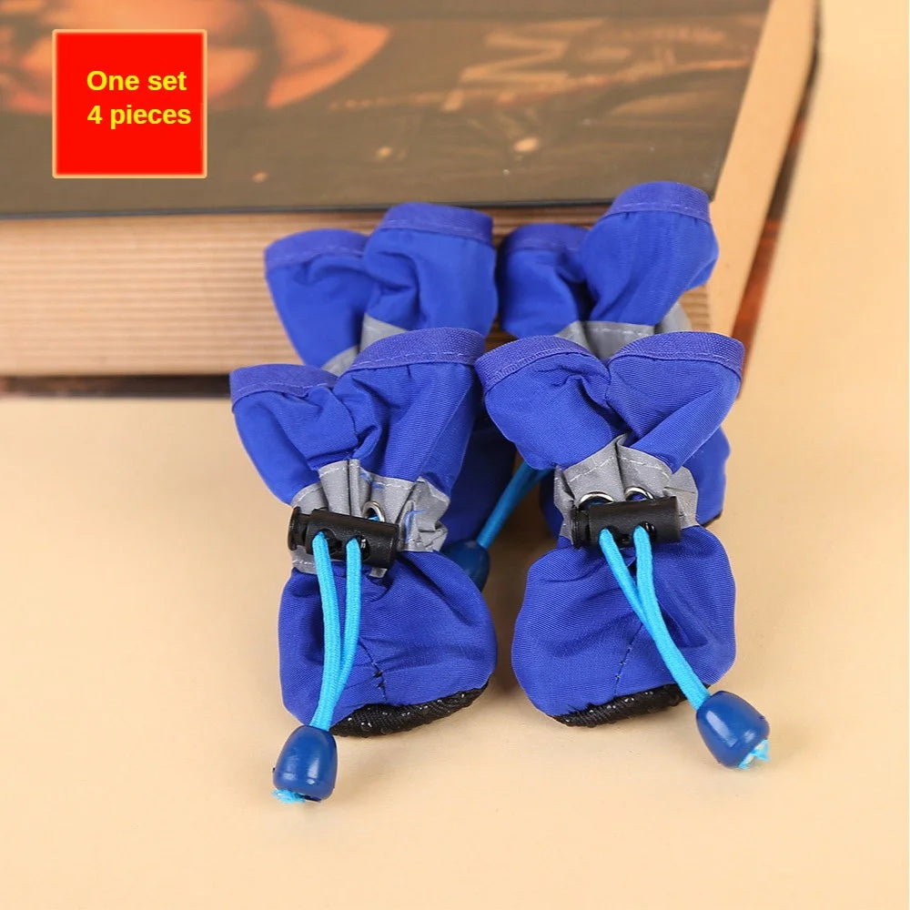 Water-Resistant Dog Shoes for Small Dogs (4pcs) – Outdoor Rain Boots