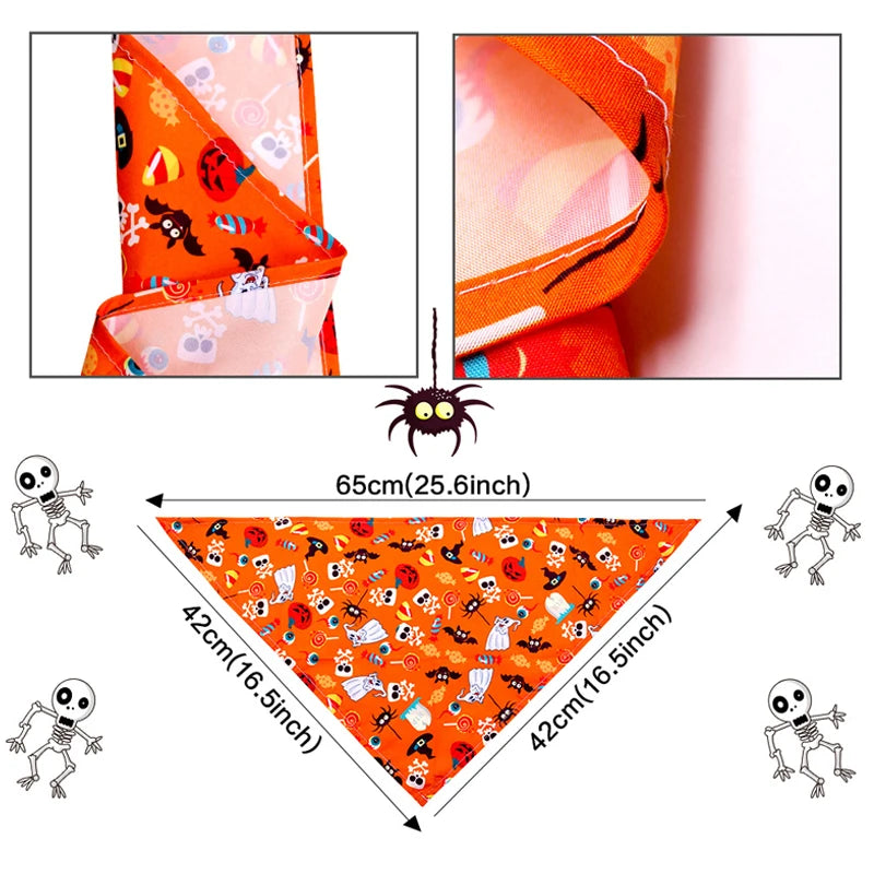 Pumpkin & Skull Halloween Printed Bandana