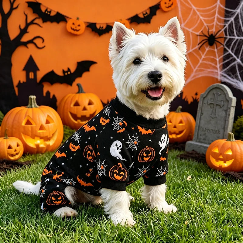 Pijama para mascota con estampado de Halloween