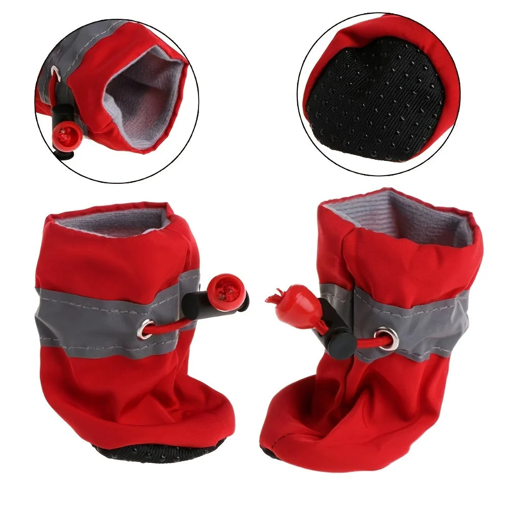 Water-Resistant Dog Shoes for Small Dogs (4pcs) – Outdoor Rain Boots
