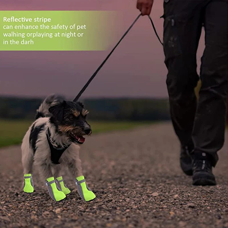 Waterproof Reflective Boots with Breathable Mesh - 4-Pack