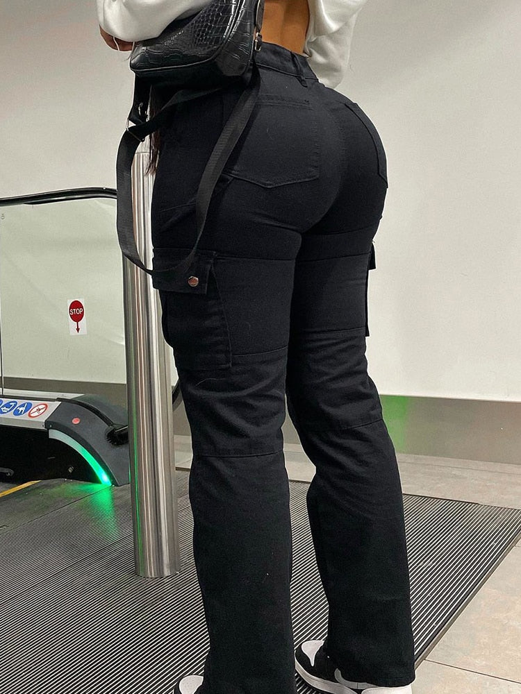 High-Waist Cargo Pants